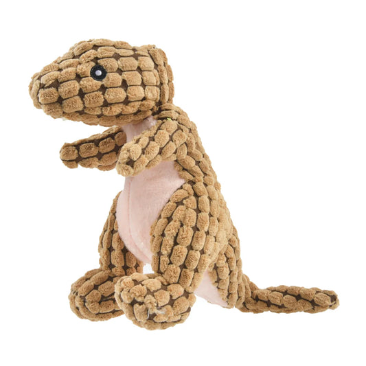 Plush Dinosaur Dog Toy with Squeaker