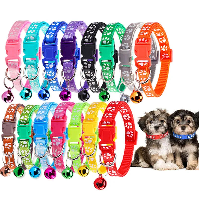 Adjustable Pet Collar with Bell for Dogs & Cats