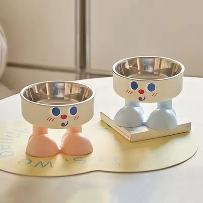 Elevated Stainless Steel Pet Bowl with Non-Slip Base