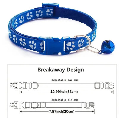 Adjustable Pet Collar with Bell for Dogs & Cats