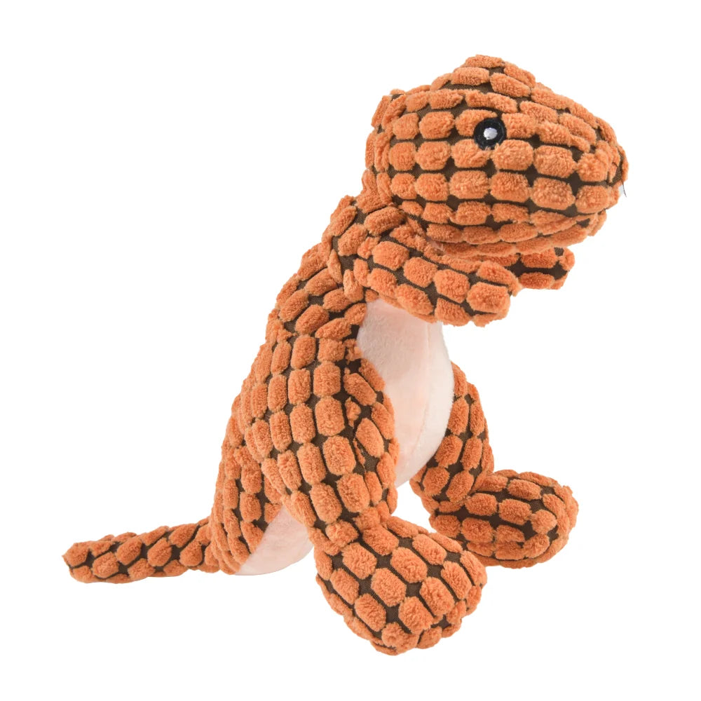 Plush Dinosaur Dog Toy with Squeaker